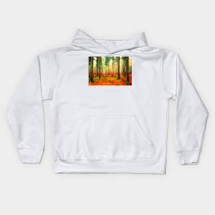 Light in the autumn woods Kids Hoodie